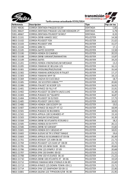 Tarifa correas actualizada 07/01/2014 Referencia