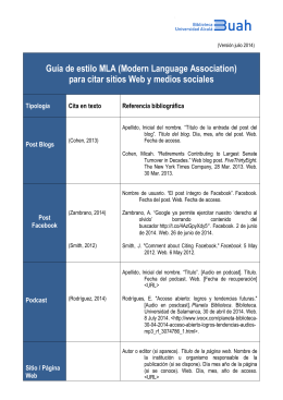 Guía de estilo MLA (Modern Language Association) para citar sitios
