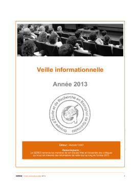 Veille informationnelle 2013 GERES