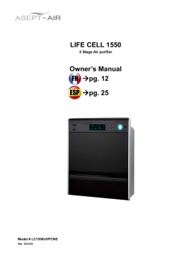 lian LIFE CELL 1550 Owner`s Manual →pg. 12 →pg - Asept
