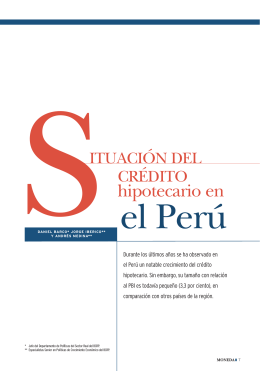 Situación del crédito hipotecario en el Perú