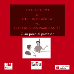 LETRA.Guía para el profesor - Español para inmigrantes y refugiados