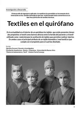Investigación y Desarrollo: Textiles en el quirófano
