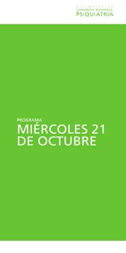 miércoles 21 de octubre - Fundación Española de Psiquiatría y