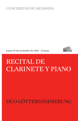 RECITAL DE CLARINETE Y PIANO