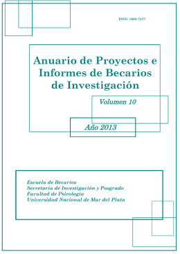 Anuario de Proyectos e Informes de Becarios de Investigación 2013
