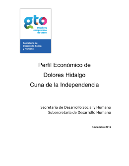 Perfil Económico de Dolores Hidalgo Cuna de la Independencia