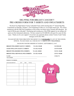 dig pink for breast cancer!!! pre-order form for t