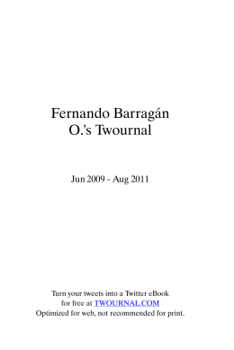 Fernando Barragán O.`s Twournal