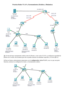 Practica Redes VLAN y Enrutamientos (Estático y Dinámico)