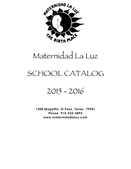 Maternidad La Luz SCHOOL CATALOG 2015
