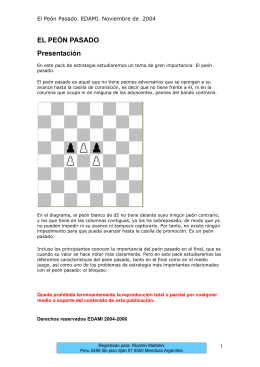 EL PEÓN PASADO Presentación - Club d`Escacs l`Hospitalet de l