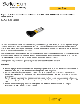 Tarjeta Adaptadora ExpressCard/34 de 1 Puerto Serie DB9 UART