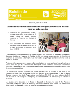 Boletín de Prensa034_Administración Municipal oferta cursos