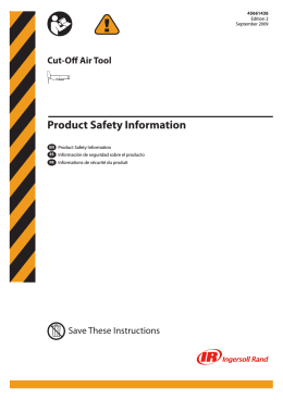 product Safety Information Manual, Cut-Off Air Tool