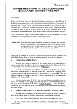 Contrato de Crédito Hipotecaria Mejoras de Vivienda.