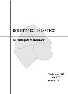 BOLETÍN ECLESIÁSTICO - Arzobispado de Buenos Aires