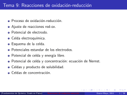 Tema 9: Reacciones de oxidación