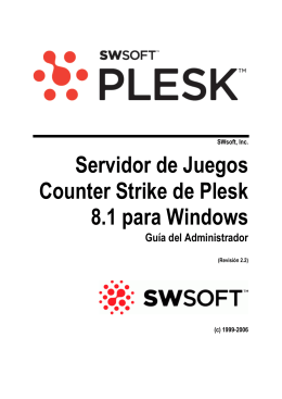 Servidor de Juegos Counter Strike de Plesk 8.1 para