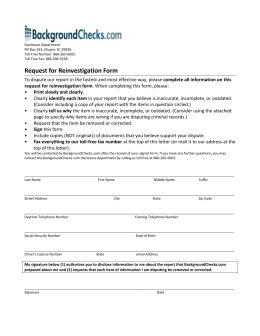 Background Check Dispute Form