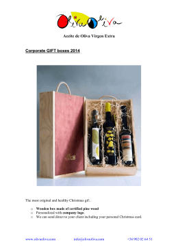 Aceite de Oliva Virgen Extra Corporate GIFT boxes 2014