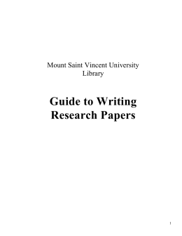 Guide to Writing Research Papers