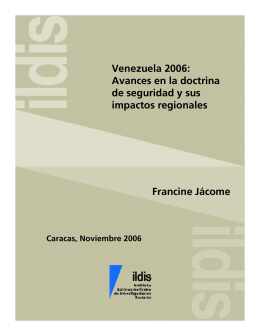 Venezuela 2006: Avances en la doctrina de seguridad y sus