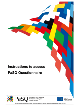 Instructions to access PaSQ Questionnaire