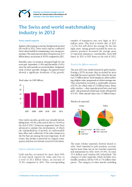 The Swiss watchmaking industry in 2012