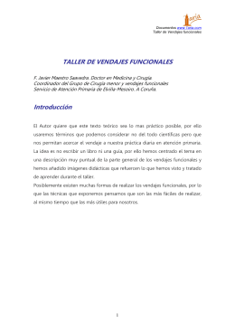 TALLER DE VENDAJES FUNCIONALES Introducción