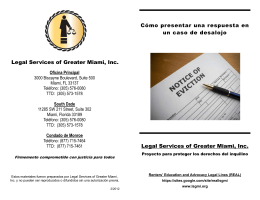 Como Contestar Su Desalojo - Legal Services of Greater Miami, Inc.