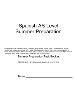Spanish AS Level Summer Preparation