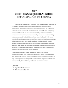 2007 cbr1100xx super blackbird información de prensa