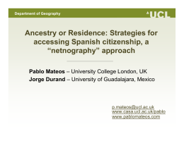 Ancestry or Residence: Strategies for accessing Spanish