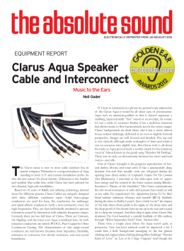 Clarus Aqua Speaker Cable and Interconnect