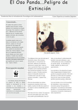 El Oso Panda...Peligro de Extinción