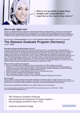 The Siemens Graduate Program (Germany)