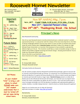 Roosevelt Hornet Newsletter - San Leandro Unified School District