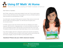 Using ST Math® At Home - Morse Elementary School