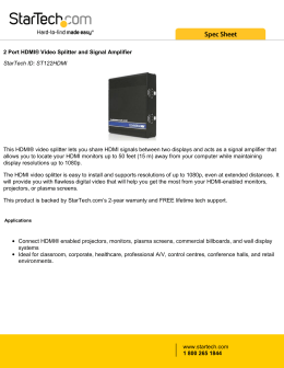 2 Port HDMI® Video Splitter and Signal Amplifier