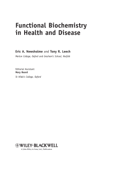 Functional Biochemistry in Health and Disease by Eric