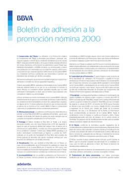 Boletín de adhesión a la promoción nómina 2000