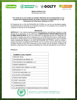 Resolución N° 18 - Liga Antioqueña de Fútbol