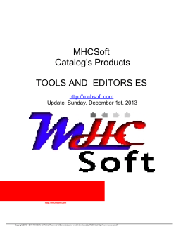 MHCSoft Catalog`s Products TOOLS AND EDITORS ES