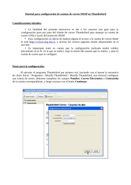 Tutorial para configuración de cuentas de correo IMAP en