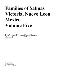 Families of Salinas Victoria, Nuevo Leon Mexico Volume Five