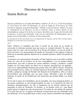 Discurso de Angostura Simón Bolívar