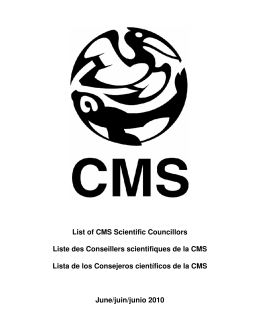 List of CMS Scientific Councillors Liste des Conseillers scientifiques