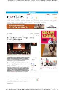 La Plataforma por la Lengua, contra el Festival de Sitges