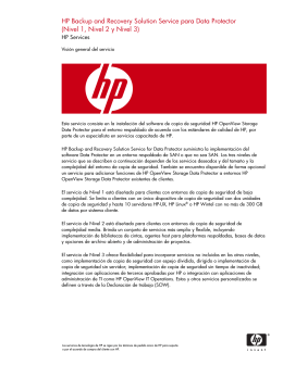 HP Backup and Recovery Solution Service para Data Protector